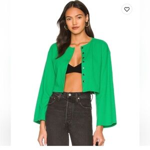 Superdown Mina Button Down Top in Green